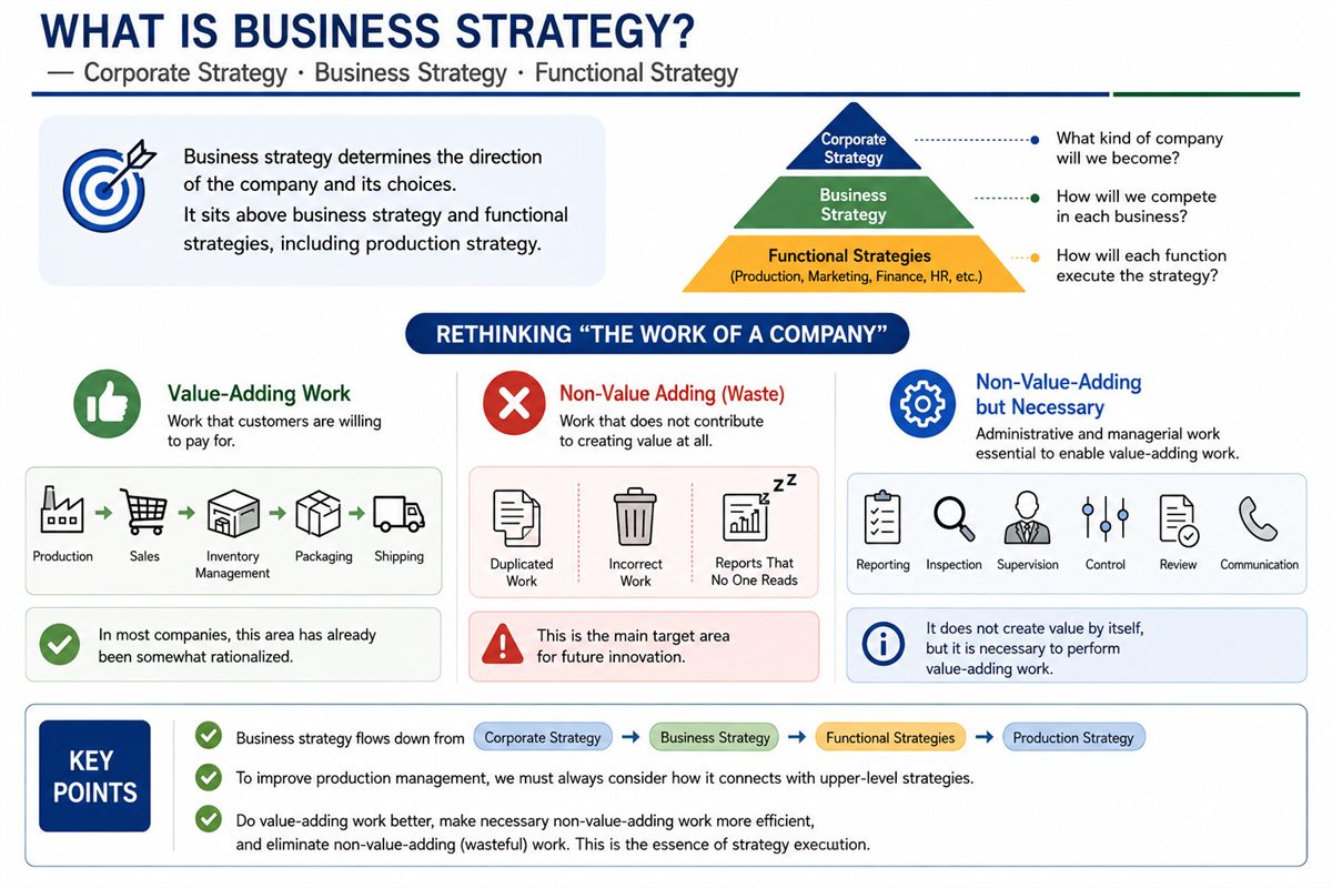 Corporate strategy framework — three strategy tiers