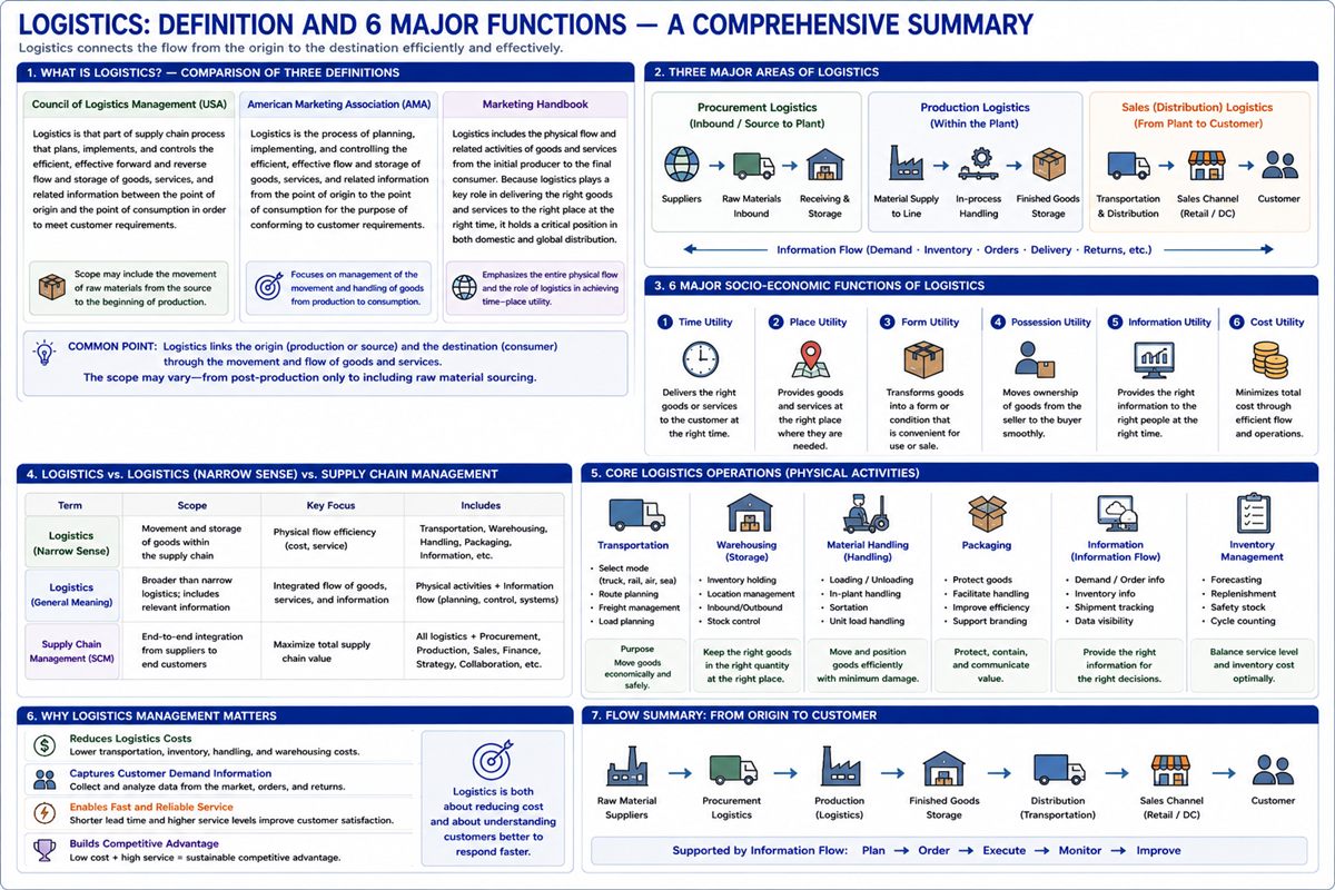 Logistics Redefined: Definitions, Six Functions, and Core Systems