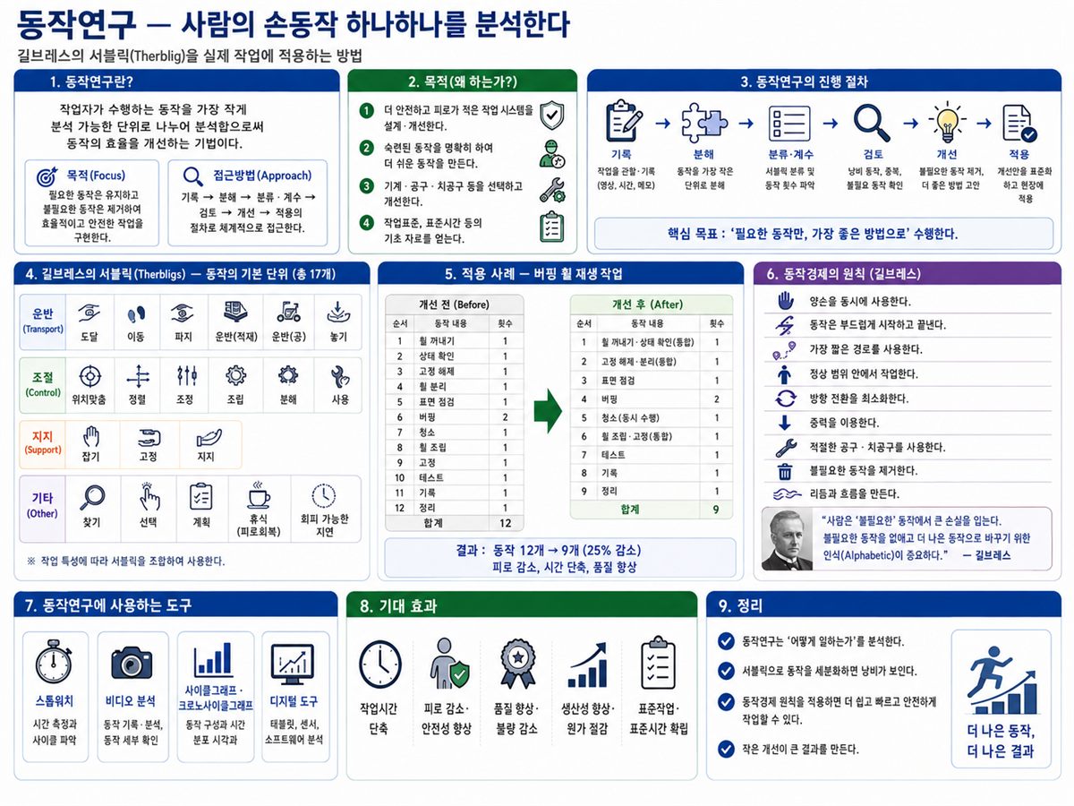 동작연구 — 서블릭과 동작경제의 원칙