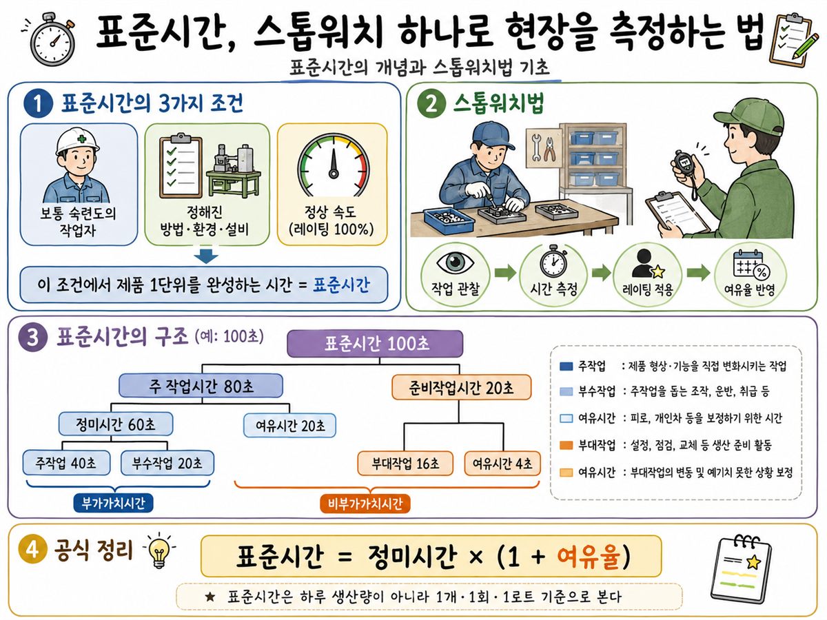 스톱워치법으로 현장 작업시간 측정