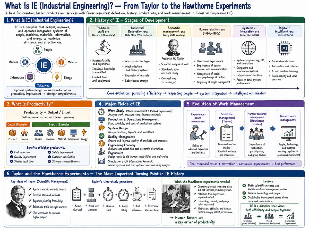 What is Industrial Engineering — from Taylor to the Hawthorne experiments