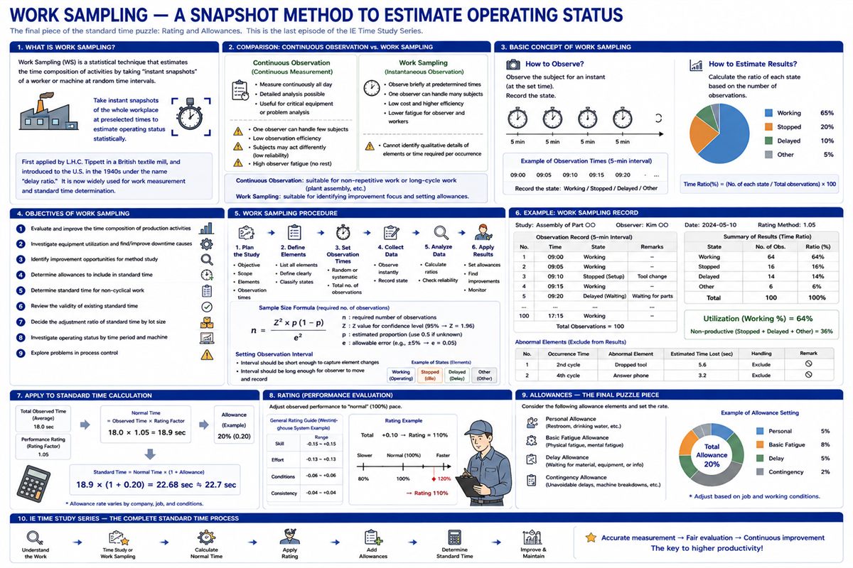 Work Sampling and Allowances — Diagnosing the Whole Floor by Snapshot